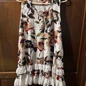 Papillon Sleeveless Floral Tiered Ruffle Mini Dress Tunic